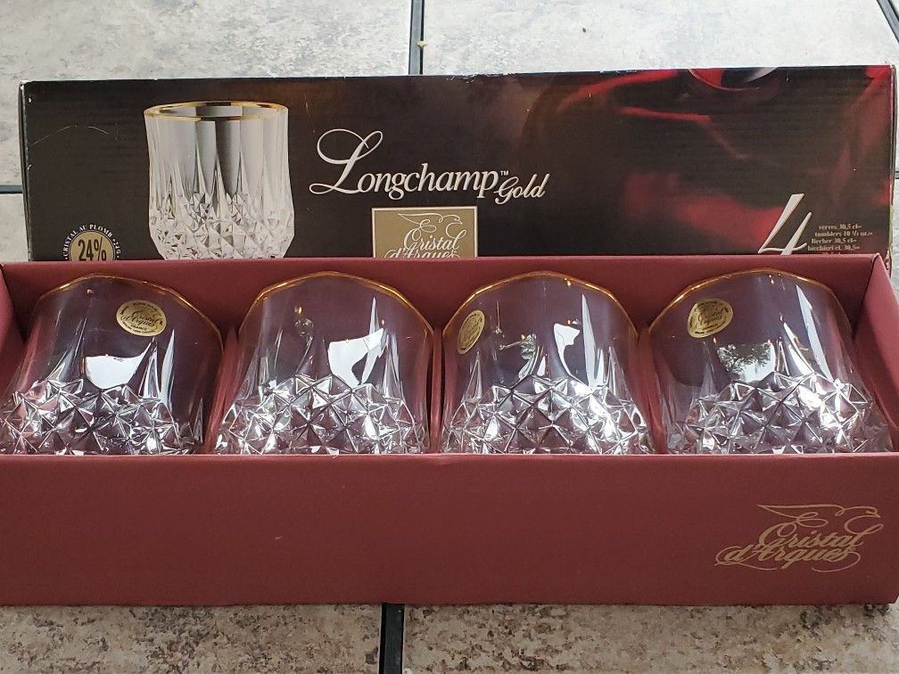 Cristal D'Arques Longchamp Gold Glasses Set of 4 - photo 2