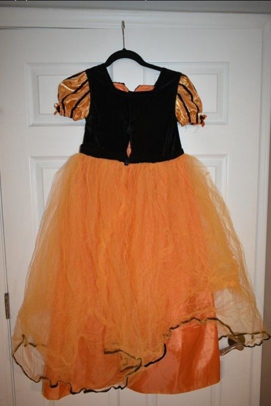 Girls Witch Orange and Black Halloween Costume SZ L - photo 3