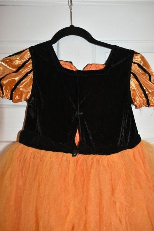 Girls Witch Orange and Black Halloween Costume SZ L - photo 4