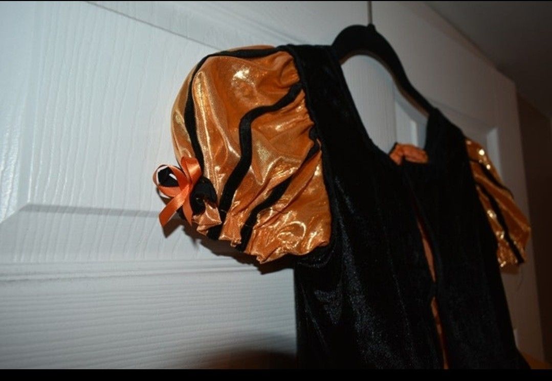 Girls Witch Orange and Black Halloween Costume SZ L - photo 5