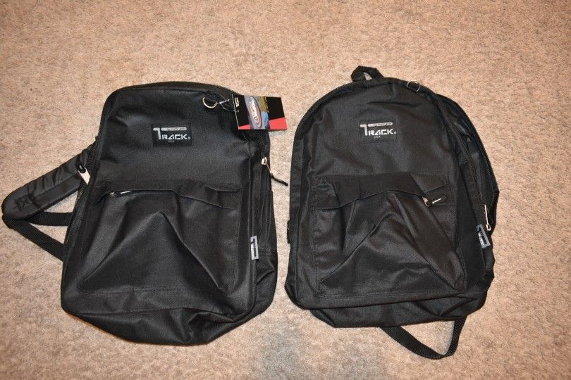 2 Track Black Backpacks NWT