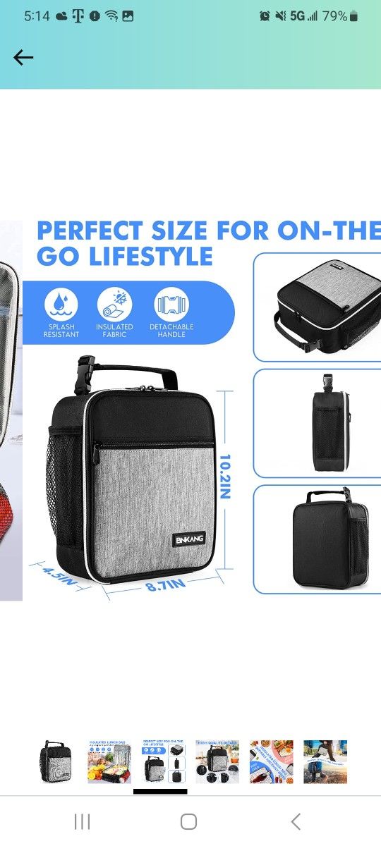 BNKANG Insulated Gray Lunch Bag - photo 3