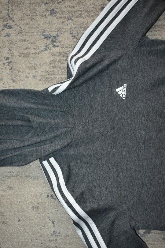 Adidas Men Gray Pullover Long Sleeve Hoodie SZ S - photo 2