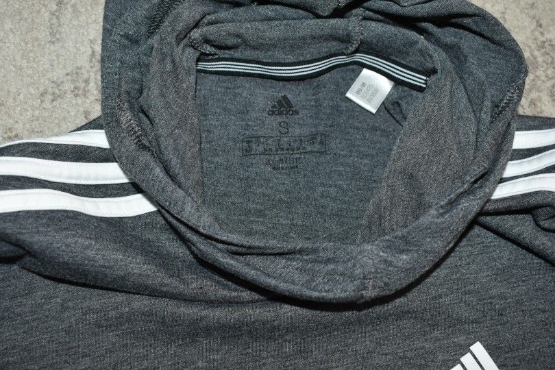 Adidas Men Gray Pullover Long Sleeve Hoodie SZ S - photo 3