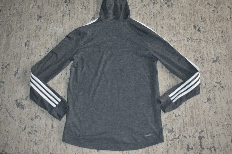 Adidas Men Gray Pullover Long Sleeve Hoodie SZ S - photo 4