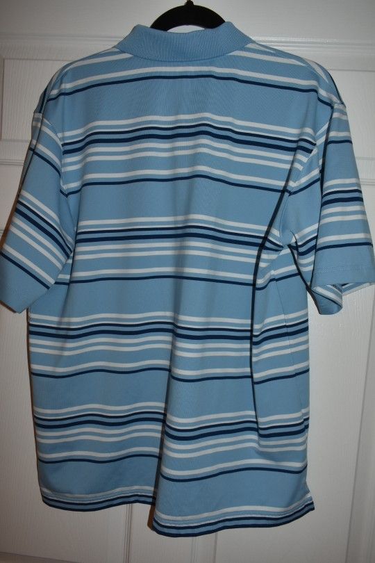 Columbia Blue Stripe Men Short Sleeve Polo SZ M - photo 4