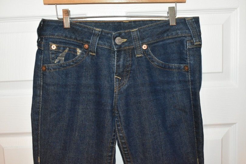 True Religion Woman Blue Gold Becky Boot Cut Jeans SZ 29 - photo 3