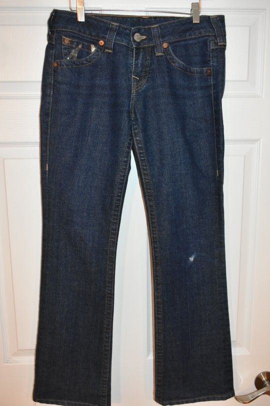 True Religion Woman Blue Gold Becky Boot Cut Jeans SZ 29 - photo 5