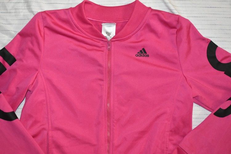 Adidas Girls Pink Track Jacket SZ XL - photo 2