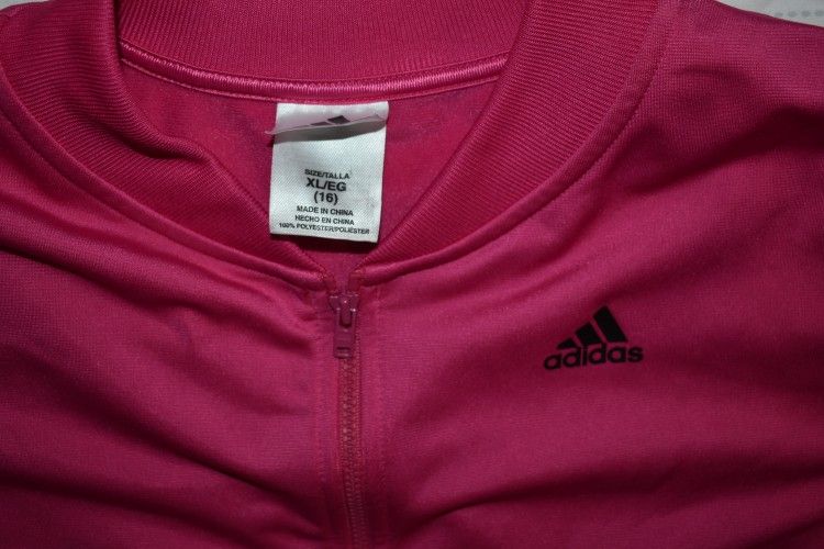 Adidas Girls Pink Track Jacket SZ XL - photo 3