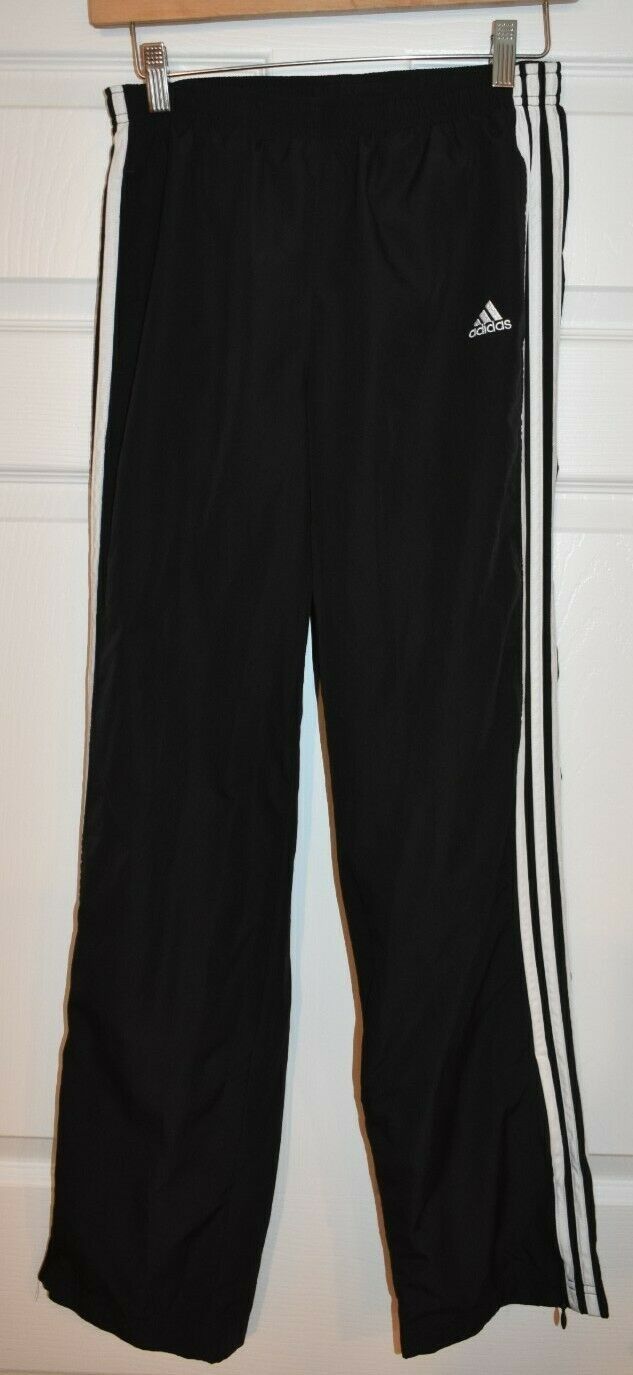 Adidas Boys Black Windbreaker Pants SZ S