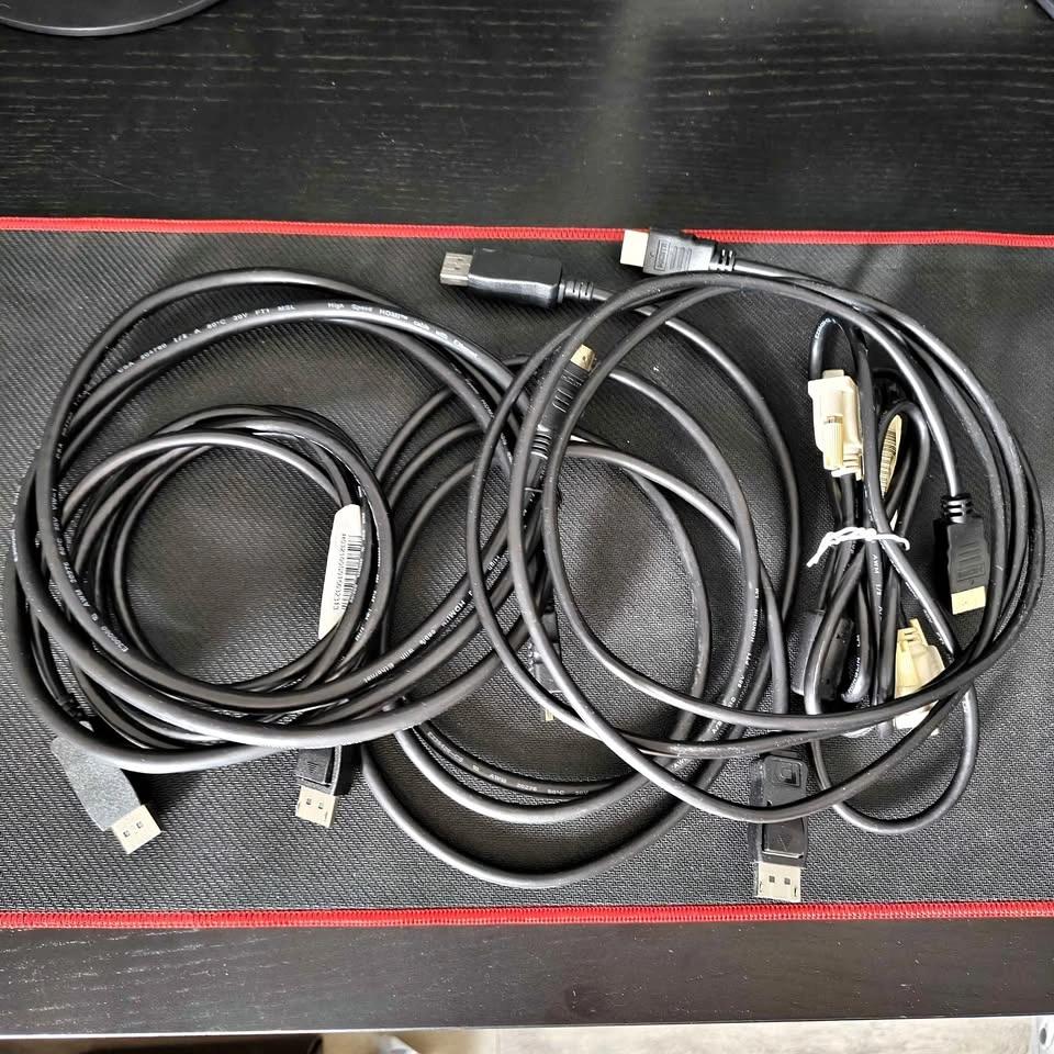Monitor Cables: HDMI, DisplayPort, DVI, Power Cables