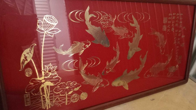 9 Gold Fish Traditional Gold Plated 九如圖 - photo 2