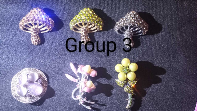 Rhinestone, Crystal or gemstone Brooches