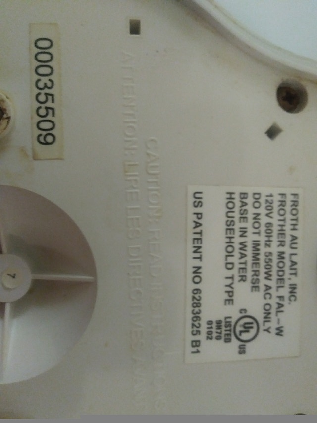 Froth Au Lait Milk Frother, FAL-W - photo 5