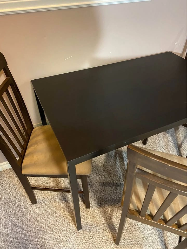 black dining table and chairs (delivery available) - photo 2