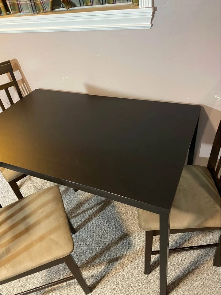 black dining table and chairs (delivery available) - photo 3