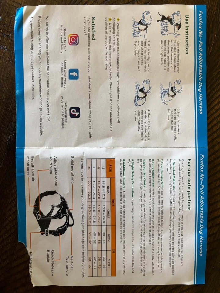 Funfox No Pull Dog Harness (M) - photo 4