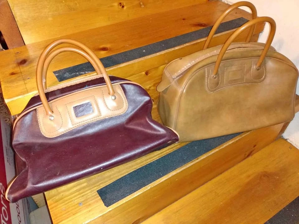 Vintage vinyl travel bags