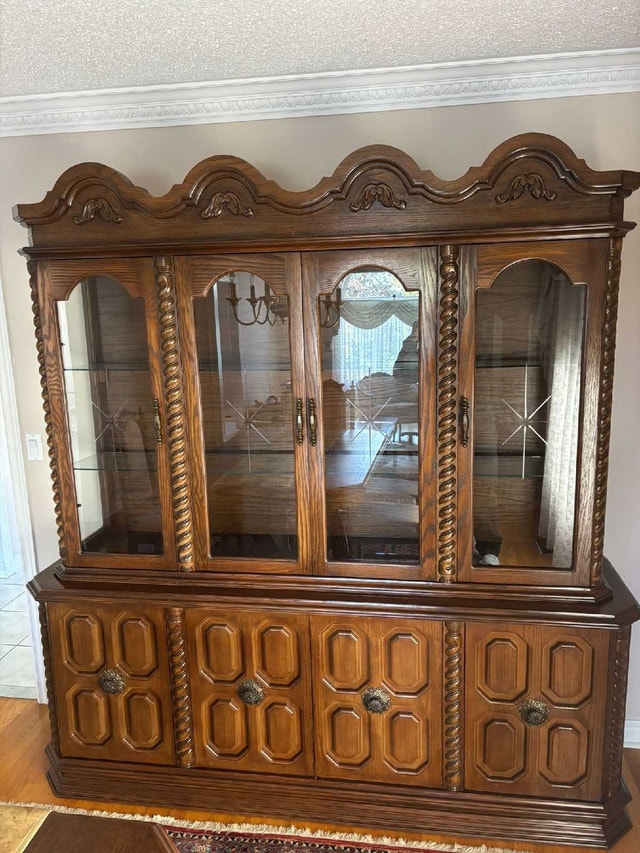 Elegant French Furniture Set - China Cabinet, Dining Set, Sofa