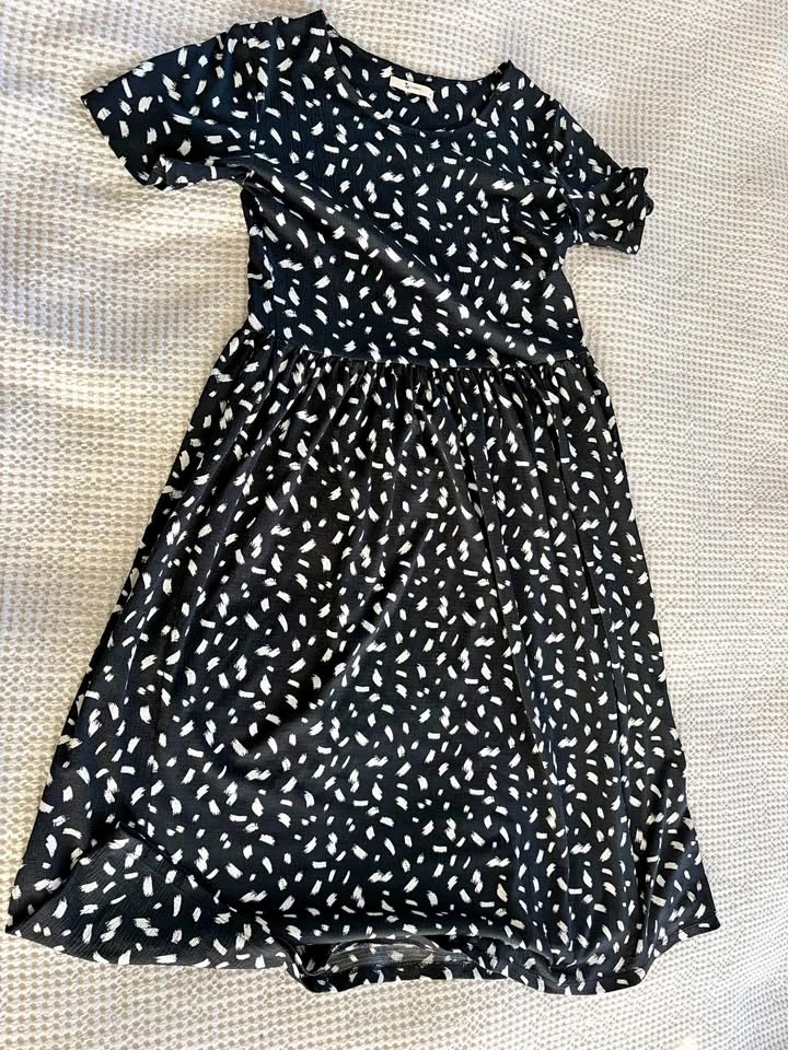 Monochrome Black & White Baggy Maxi Dress Size 4-6 (Maternity?)