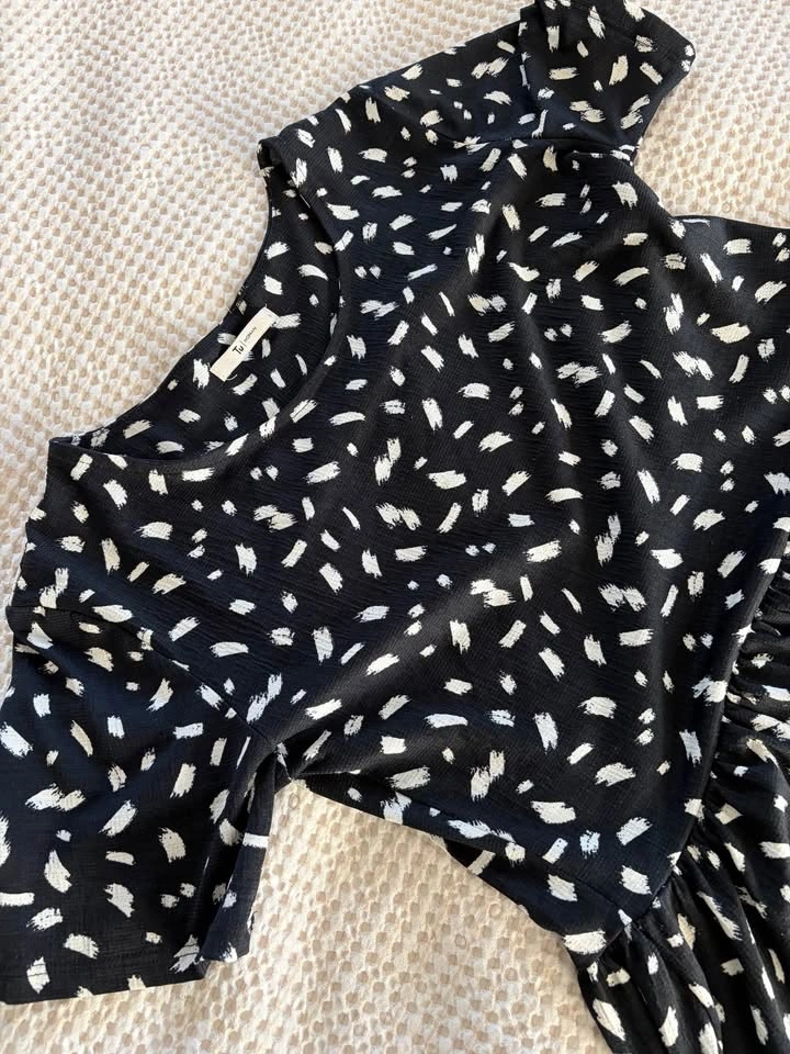 Monochrome Black & White Baggy Maxi Dress Size 4-6 (Maternity?) - photo 2