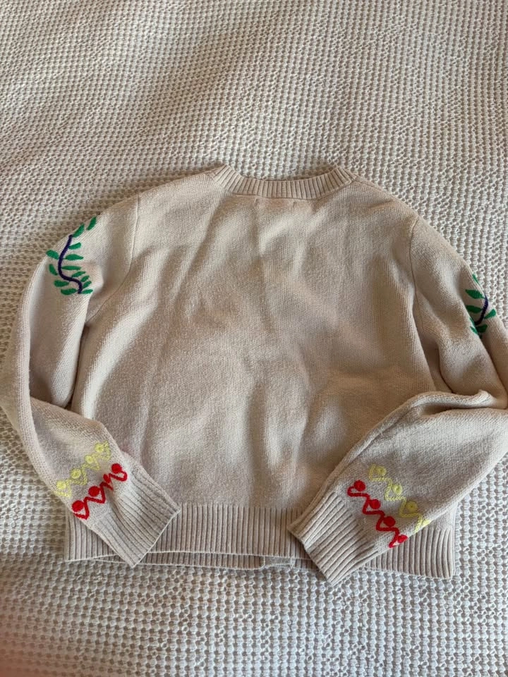 CYNTHIA ROWLEY Bird Palm Cardigan size small women’s - photo 5