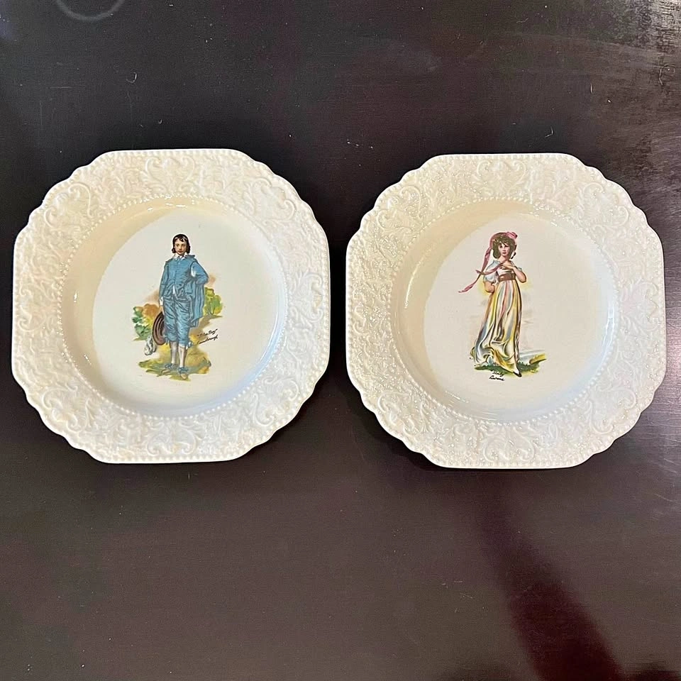 Vintage Lord Nelson Pottery "Blue Boy & Pinky Girl" Plates