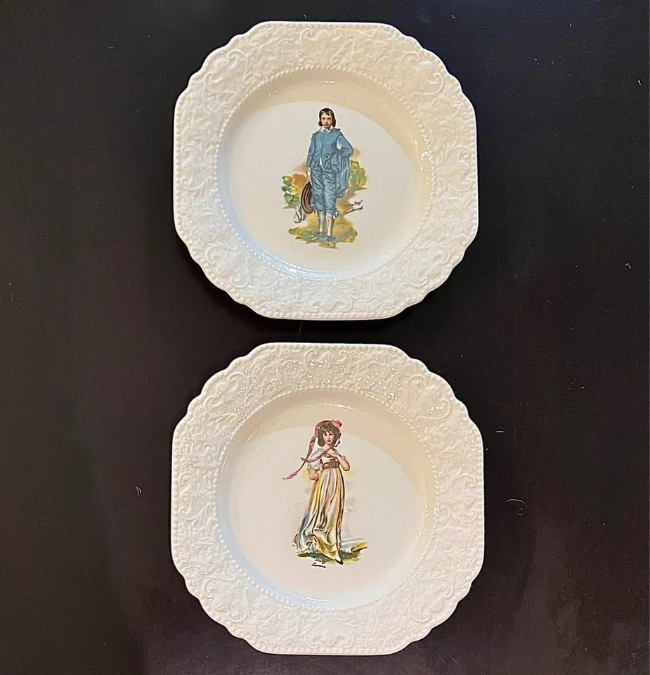 Vintage Lord Nelson Pottery "Blue Boy & Pinky Girl" Plates - photo 2