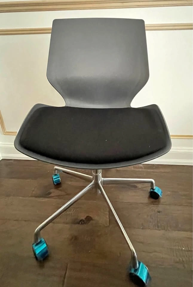 Dark Gray Office Chair with Black Cushion