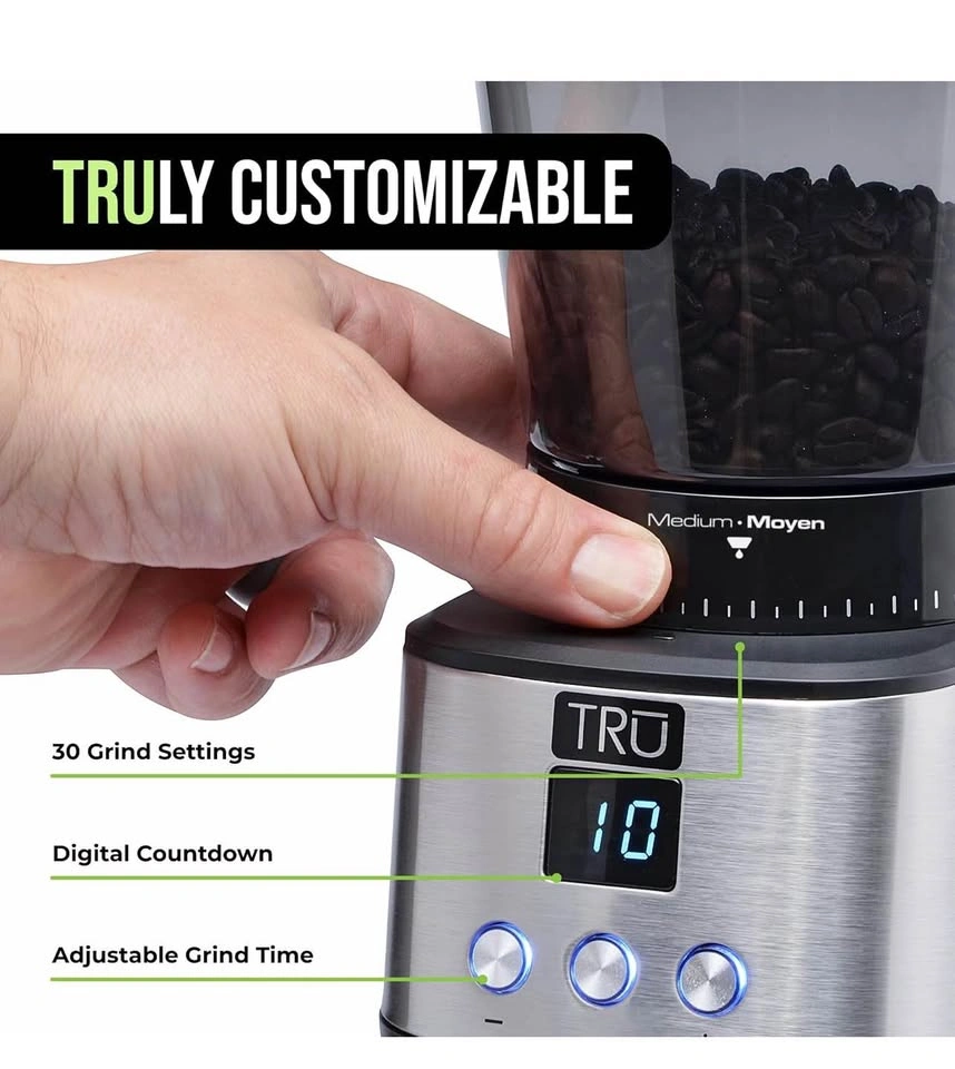 Tru Burr Coffee Grinder - 30 Grind Settings - photo 3