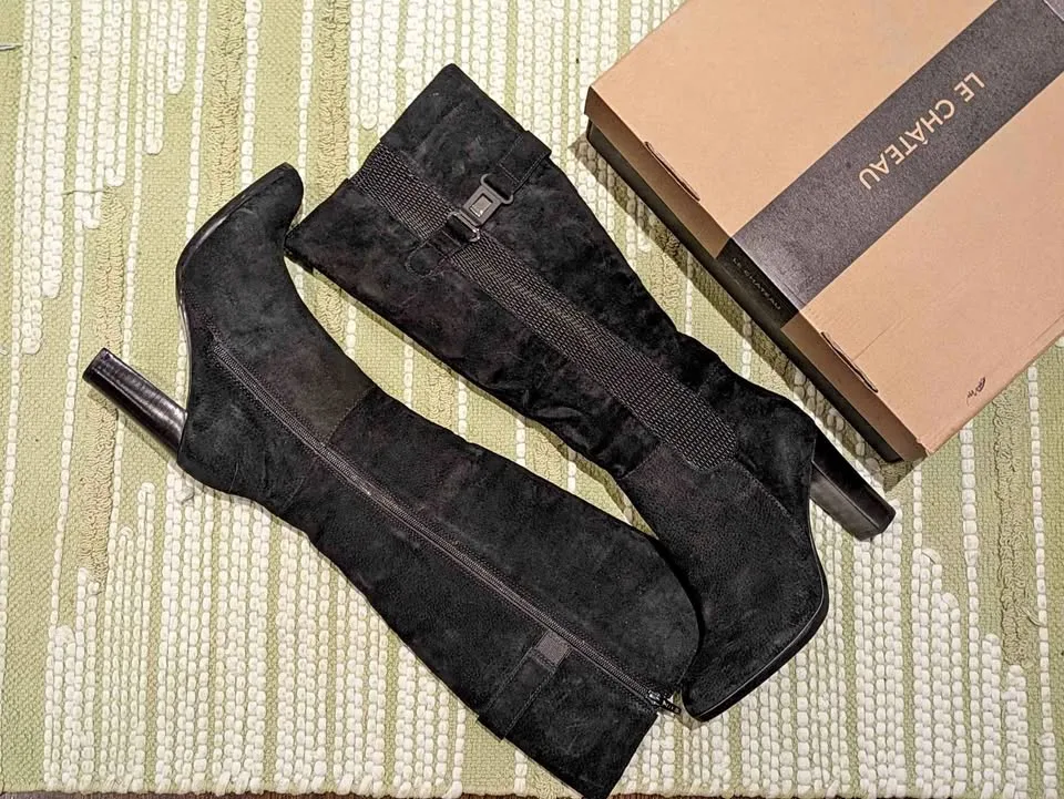 BNIB high heel tall boots, genuine leather thumbnail