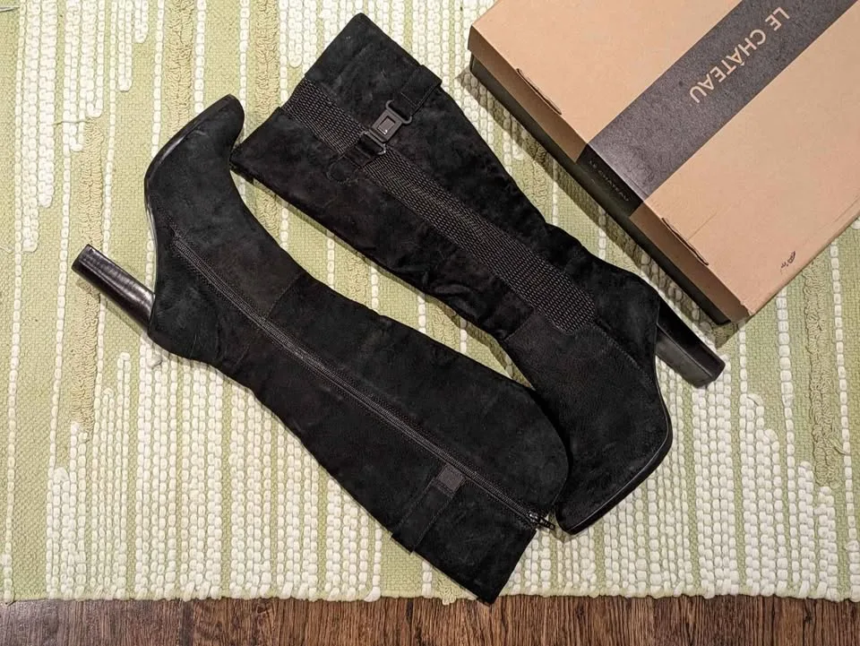 BNIB high heel tall boots, genuine leather image indicator(2)