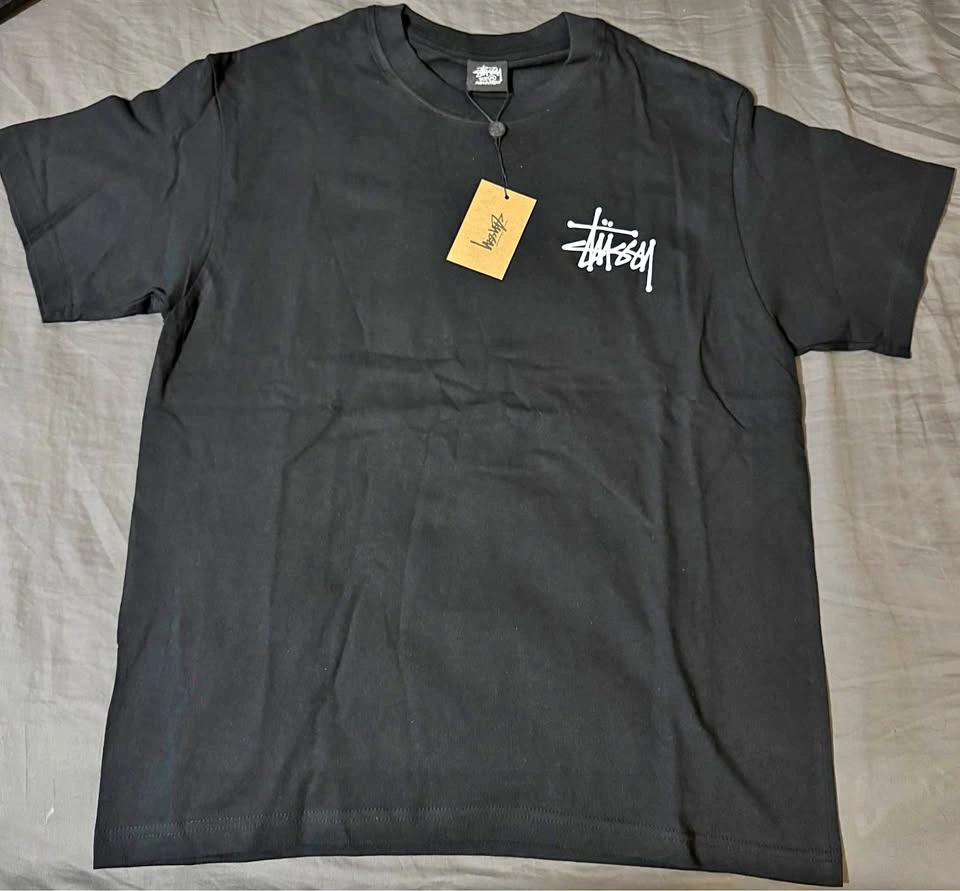Stüssy T-Shirt - Medium - Black with White Logo
