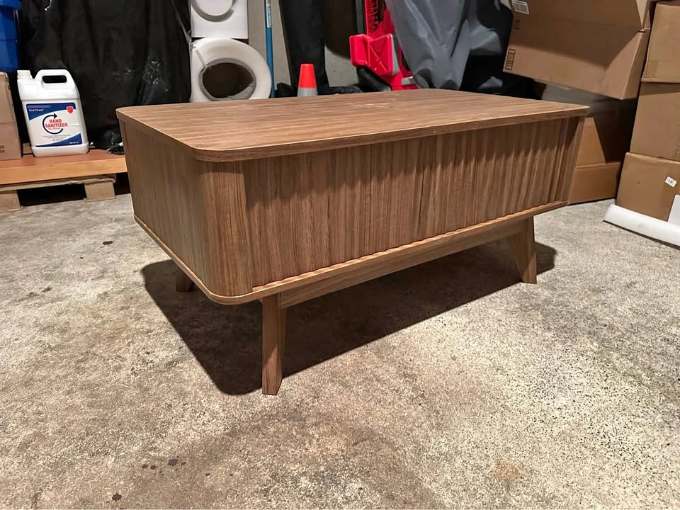 Walnut Lift-Top Coffee Table with Hidden Storage