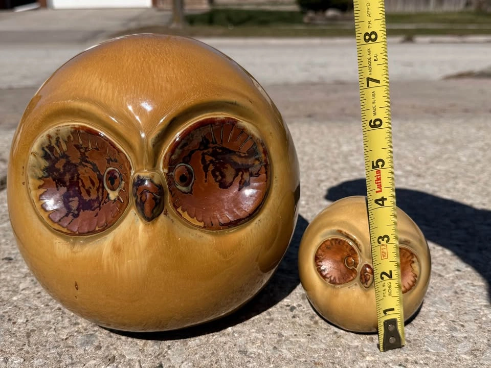Vintage MCM Ceramic Owl Orb Figurines - Set of 2 - photo 3