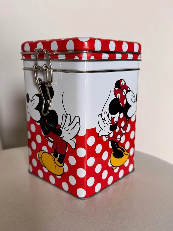 Disney Mickey & Minnie Polka Dot Metal Storage Tin - photo 2