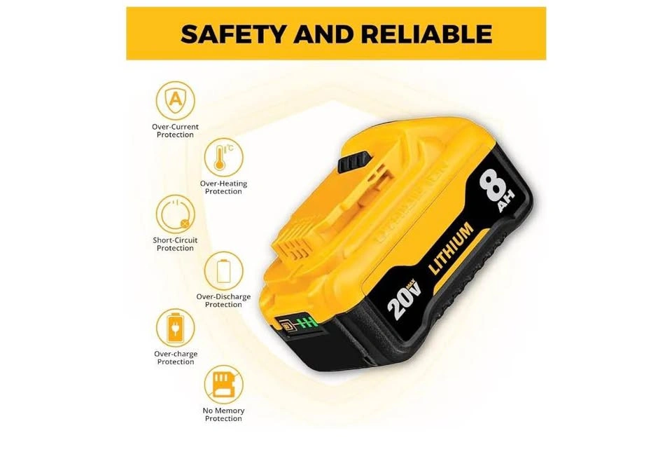 Dewalt 20V/8.0Ah Lithium-ion Battery Replacement - photo 3