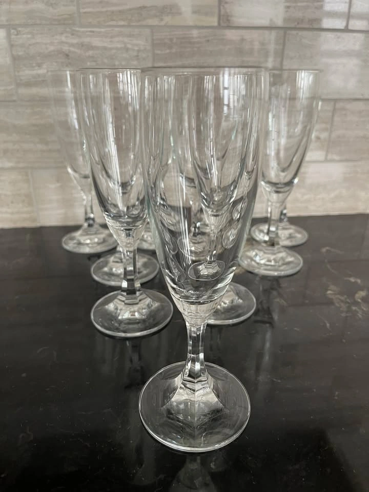 Set of 10 Crystalline Champagne Flutes – Elegant Stemware – Like - photo 2