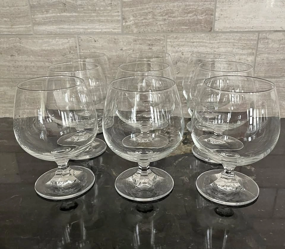 6 Crystalline Brandy Glasses - Classic Snifters