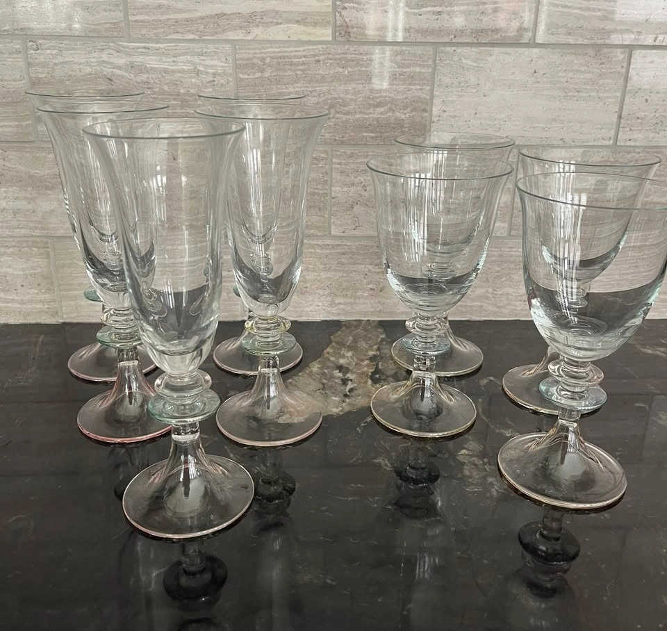Italian Crystal Stemware w/ Murano Glass Stems - 11 Pcs - photo 2