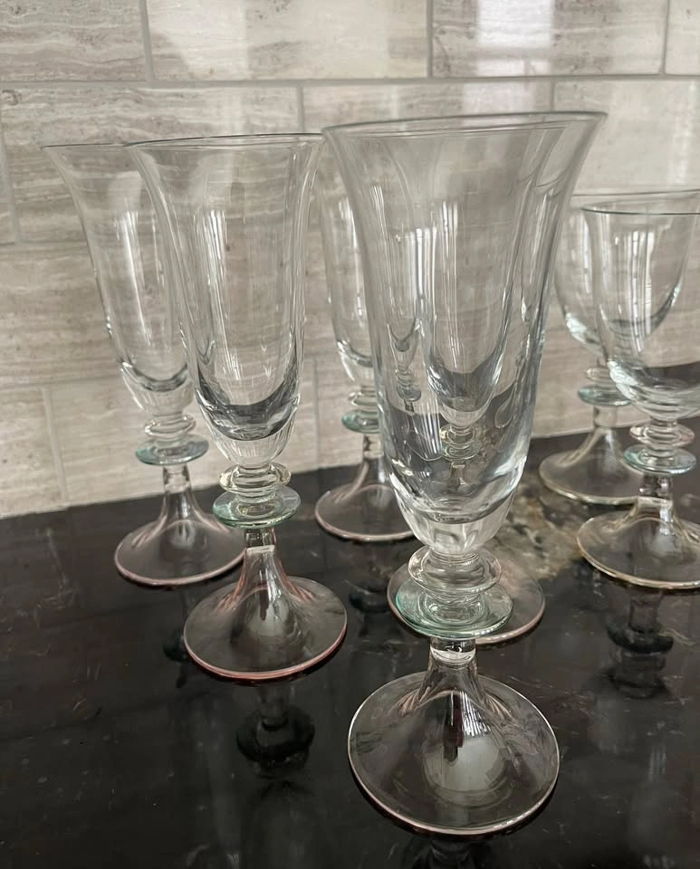 Italian Crystal Stemware w/ Murano Glass Stems - 11 Pcs - photo 3