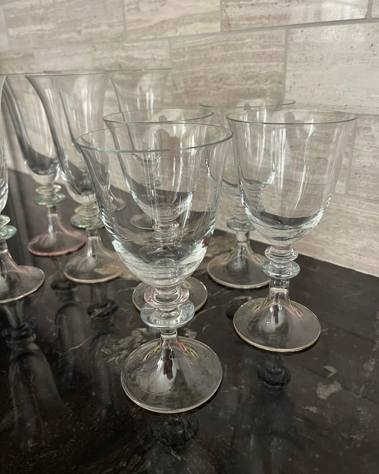 Italian Crystal Stemware w/ Murano Glass Stems - 11 Pcs - photo 4