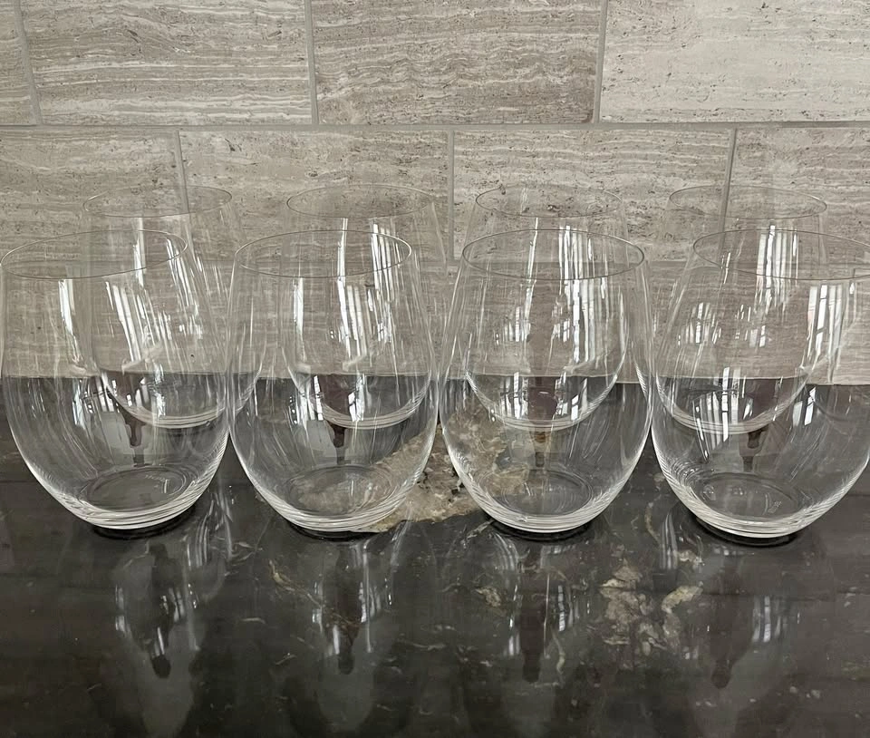 Set of 8 Riedel Stemless Wine Glasses – New