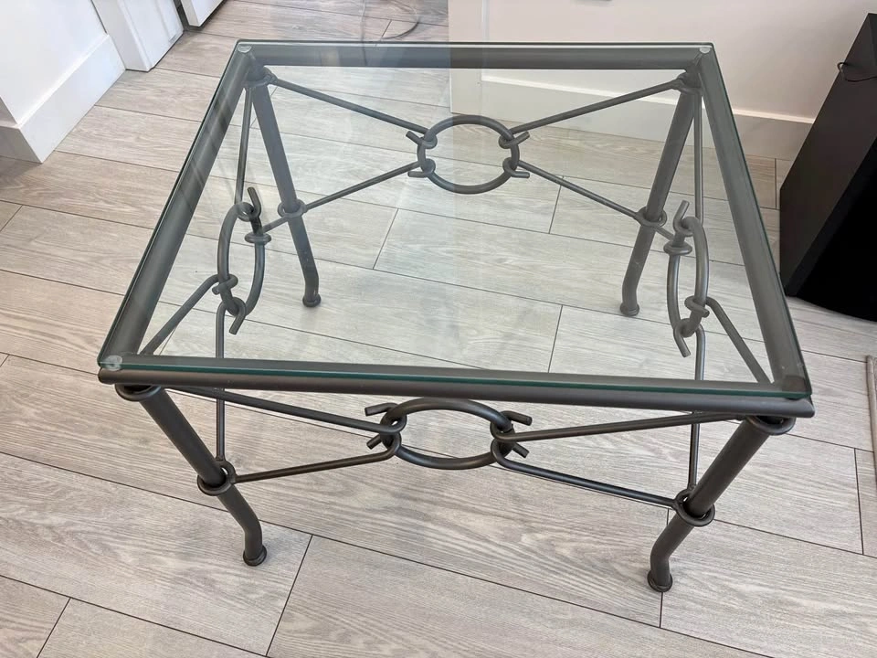 Modern Glass & Metal End Table – Stylish Accent Table