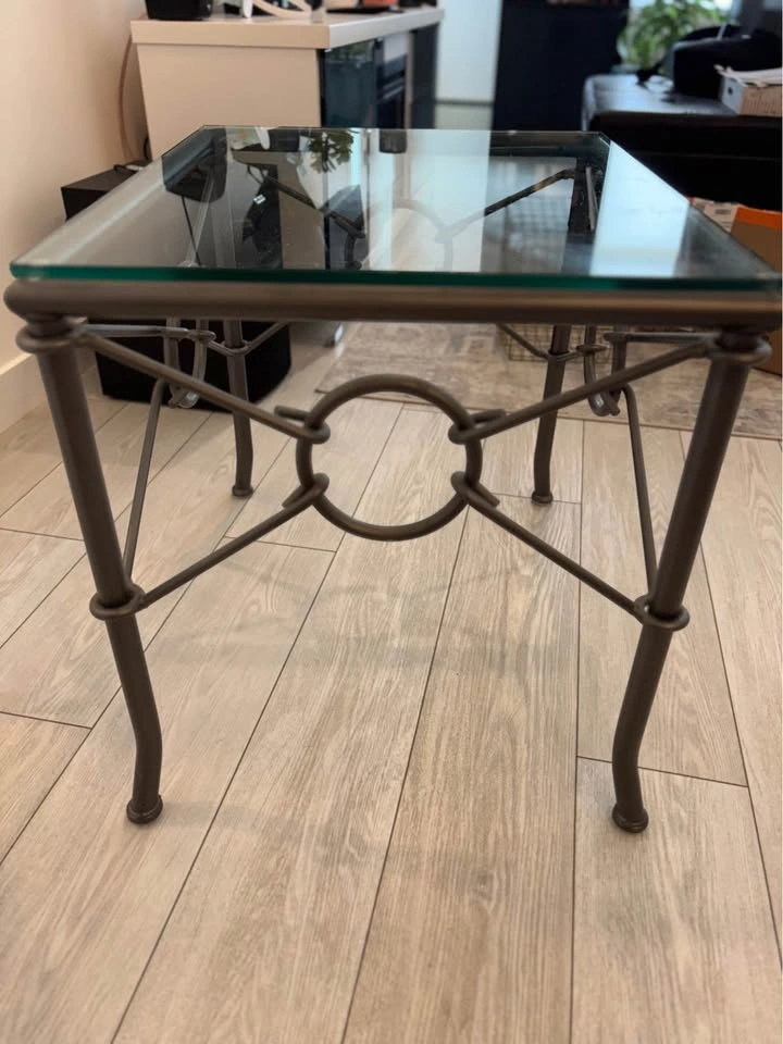 Modern Glass & Metal End Table – Stylish Accent Table - photo 3
