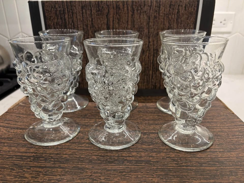 Vintage Grape Cluster Stem Glasses – Set of 6 - photo 2