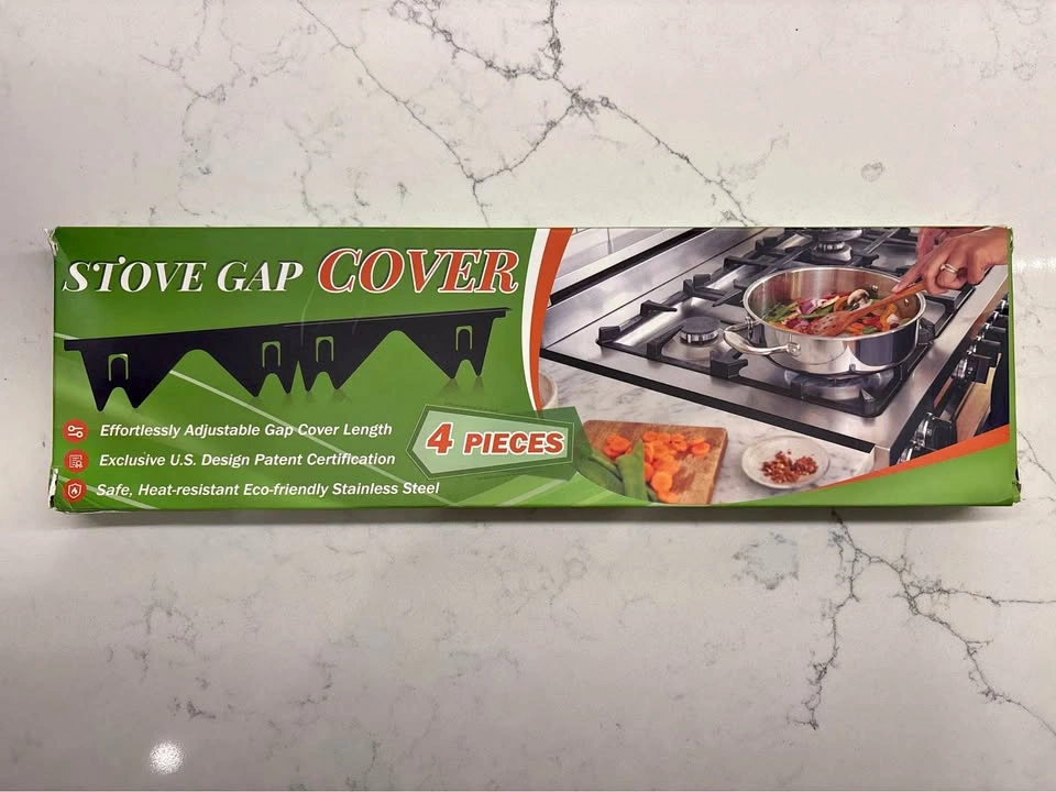 NEW 4 Piece Stainless Steel Stove Gap Cover Set