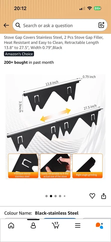 NEW 4 Piece Stainless Steel Stove Gap Cover Set - photo 4