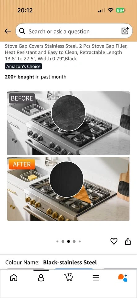 NEW 4 Piece Stainless Steel Stove Gap Cover Set - photo 5
